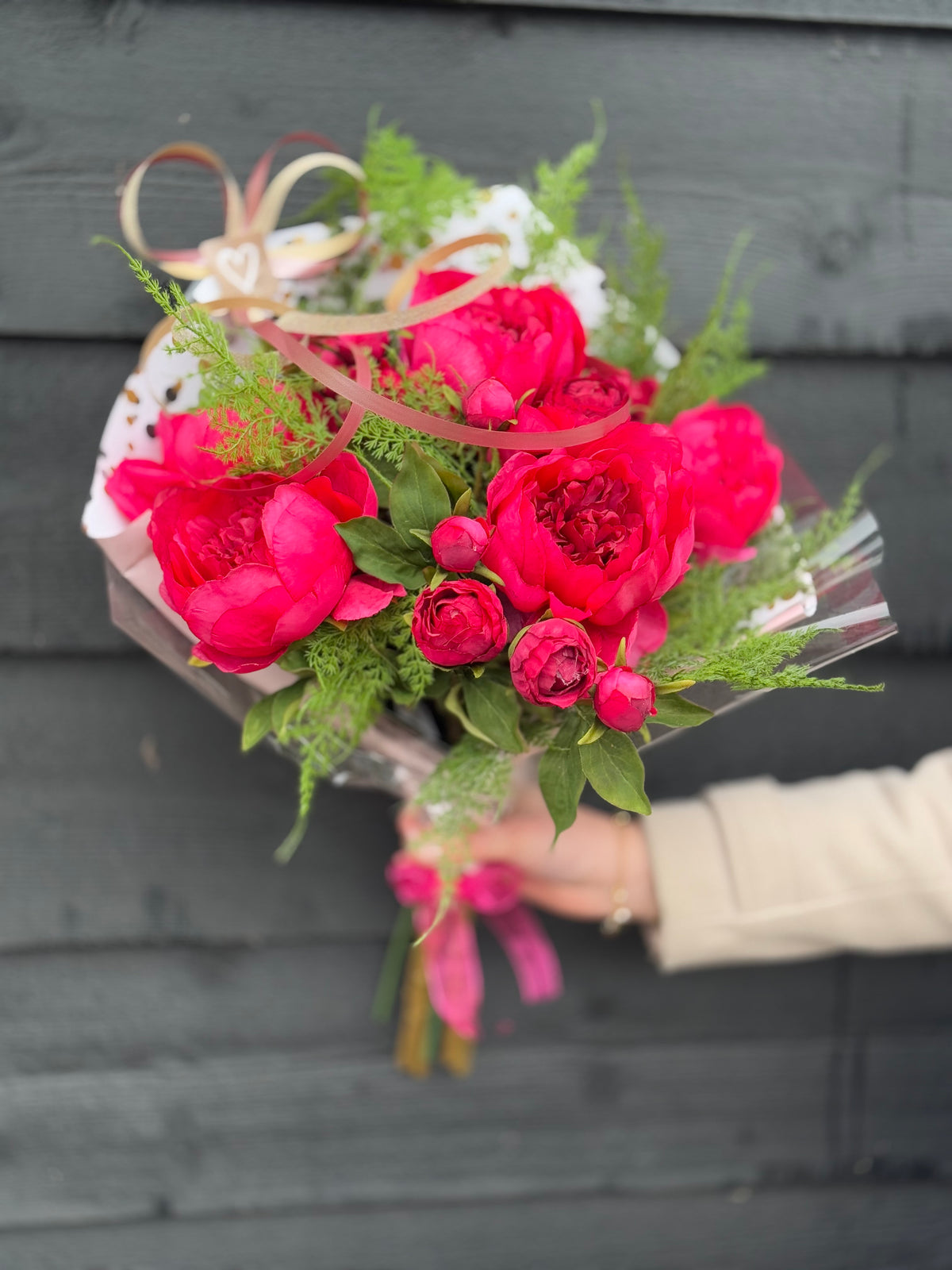 Zijdenboeket my Valentine - Pink