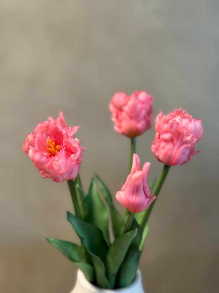 Kunst tulpen bosje soft pink