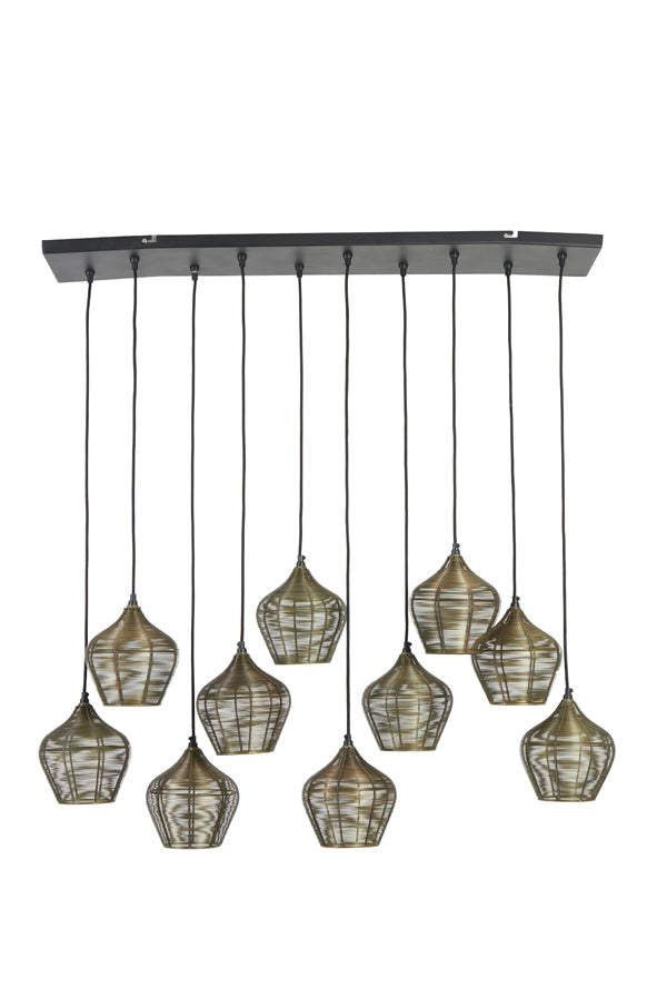 Hanging lamp 10L 120x25x29,5 cm ALVARO antique bronze