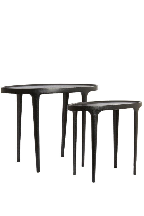 Side table S/2 55x25,5x44+70x33x53 cm ARICA matt black