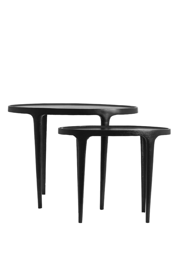 Side table S/2 55x25,5x44+70x33x53 cm ARICA matt black