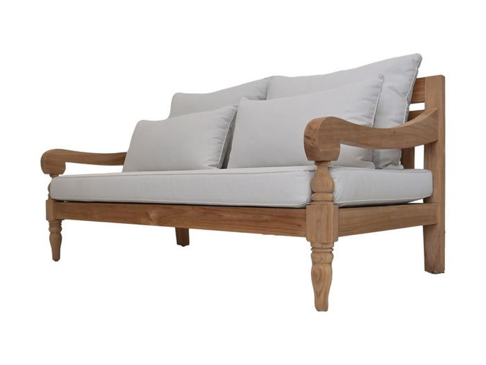 Bahama sofa 2,5-zits incl kussenset - 150x95x80 - Naturel/wit -  teak