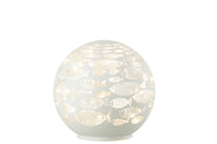 Ball Deco Fishes Led Glass White Large