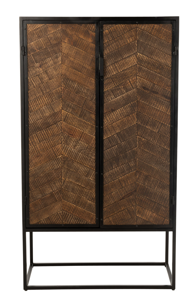 Bar Cabinet Ano Iron/Mango Wood Black/Brown