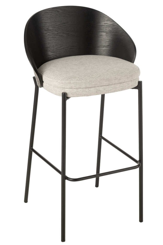 Bar Chair Lone Ply Wood/Metal Black/Grey