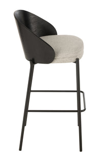 Bar Chair Lone Ply Wood/Metal Black/Grey