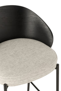 Bar Chair Lone Ply Wood/Metal Black/Grey