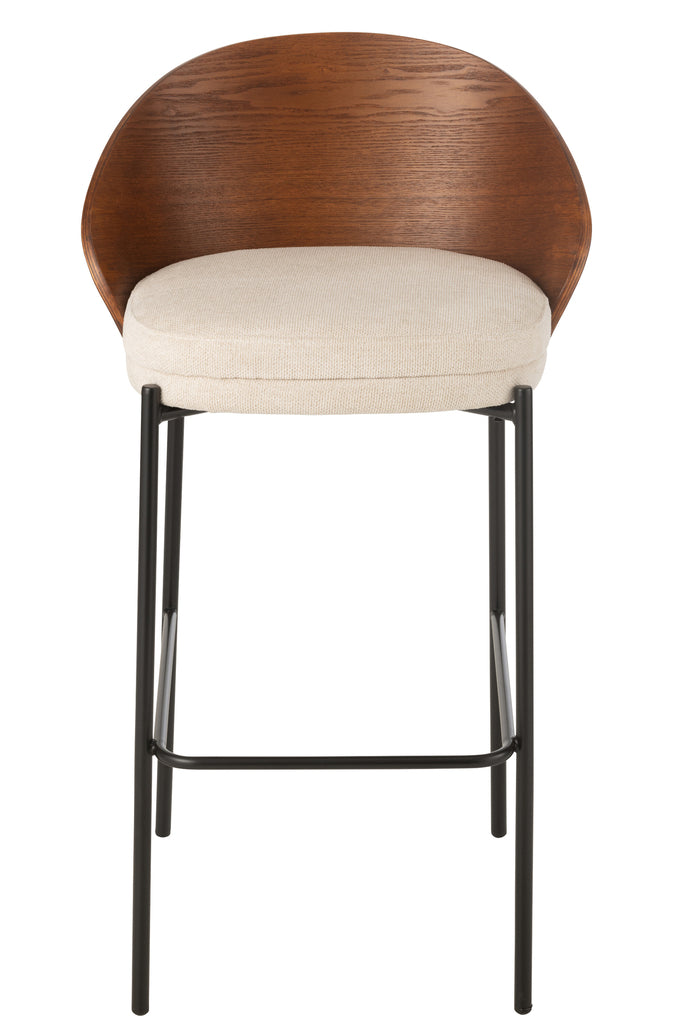 Bar Chair Lone Ply Wood/Metal Brown/Beige