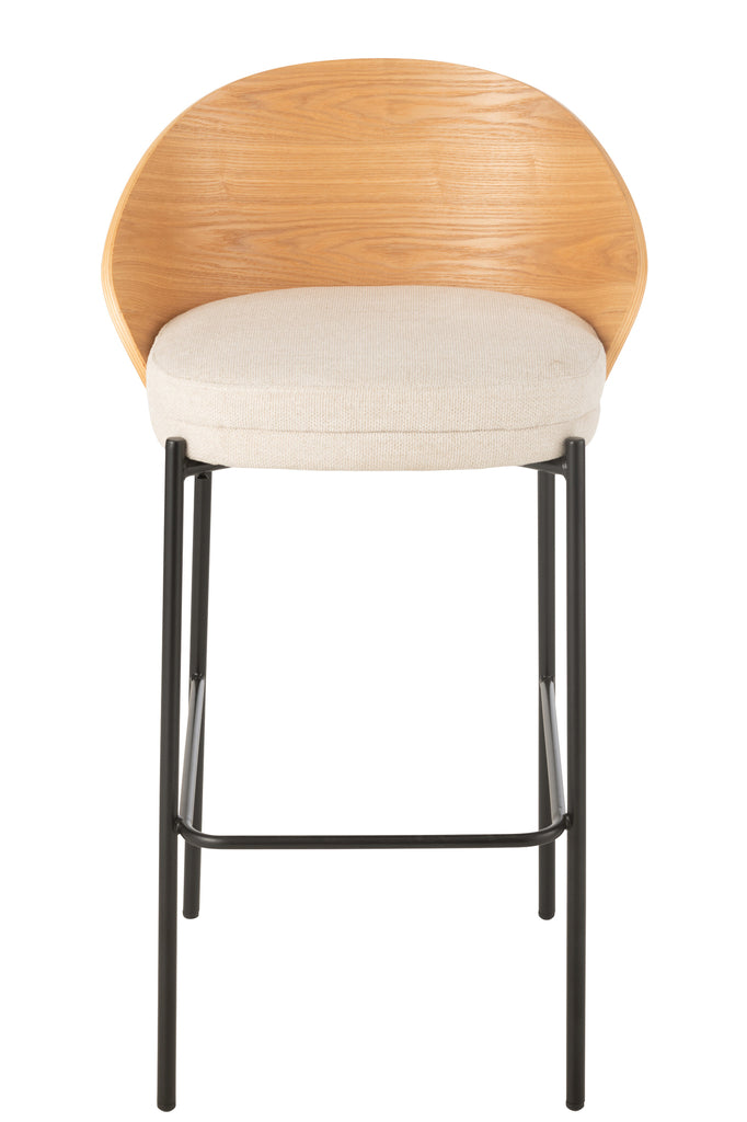 Bar Chair Lone Ply Wood/Metal Natural/Beige