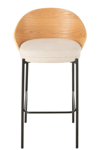 Bar Chair Lone Ply Wood/Metal Natural/Beige