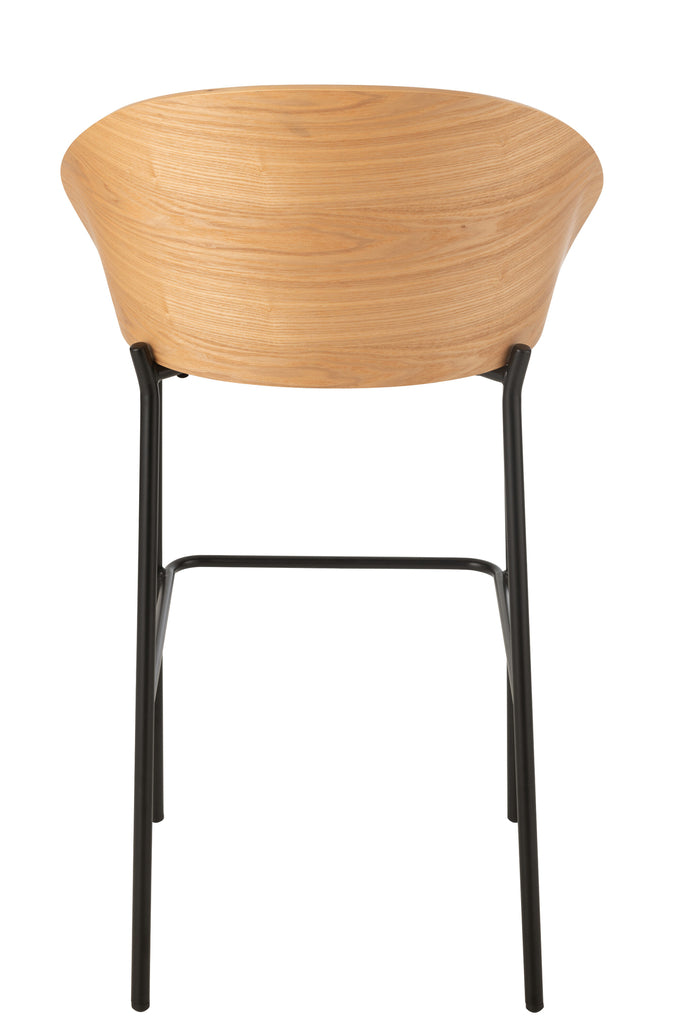 Bar Chair Lone Ply Wood/Metal Natural/Beige