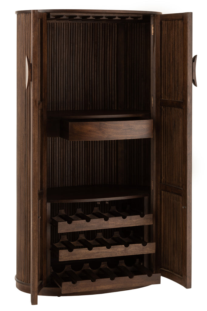 Bar Closet Reyi Mango Wood Dark Brown