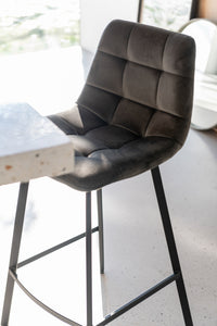 Barstool Olivier  Textile/Metal Grey