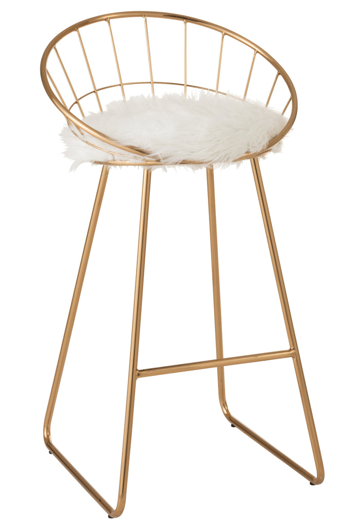 Barstool Round Metal Gold