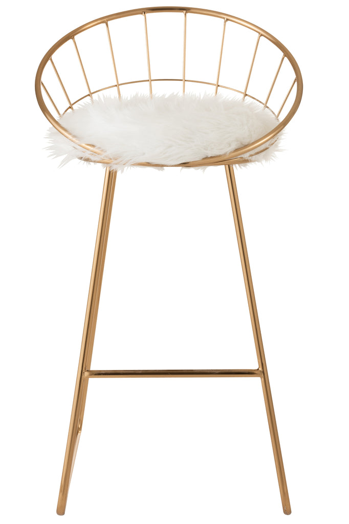 Barstool Round Metal Gold