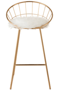 Barstool Round Metal Gold