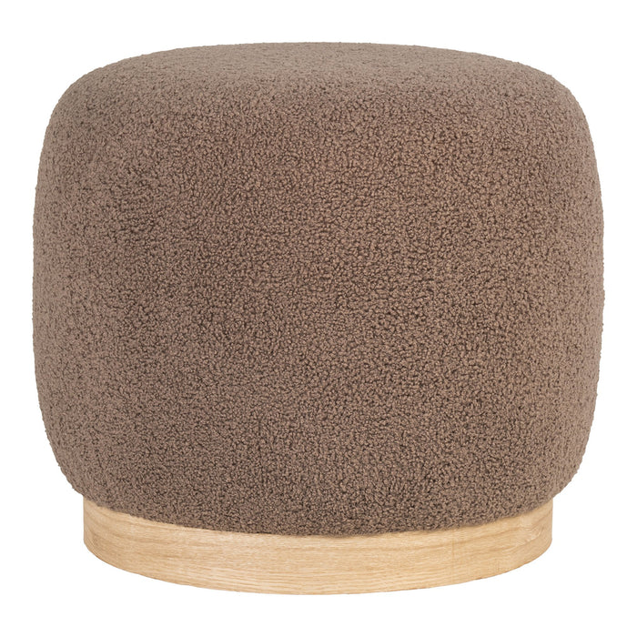 Belfort Pouf - Pouf in bouclé, brown, Ø44,5x40 cm