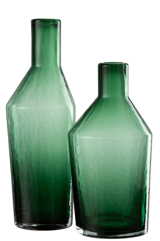 Bottle Decorative Glass Green Large