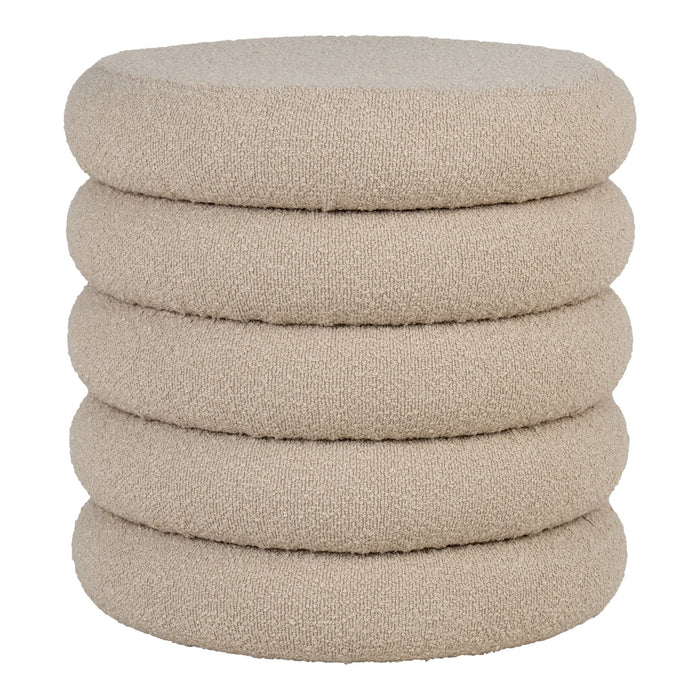 Brooklyn Pouf - Pouf in bouclé with storage, grey, Ø44x44 cm