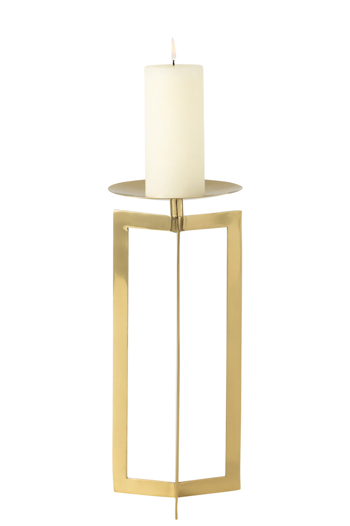 Candle Holder Stainless Steel Gold Large