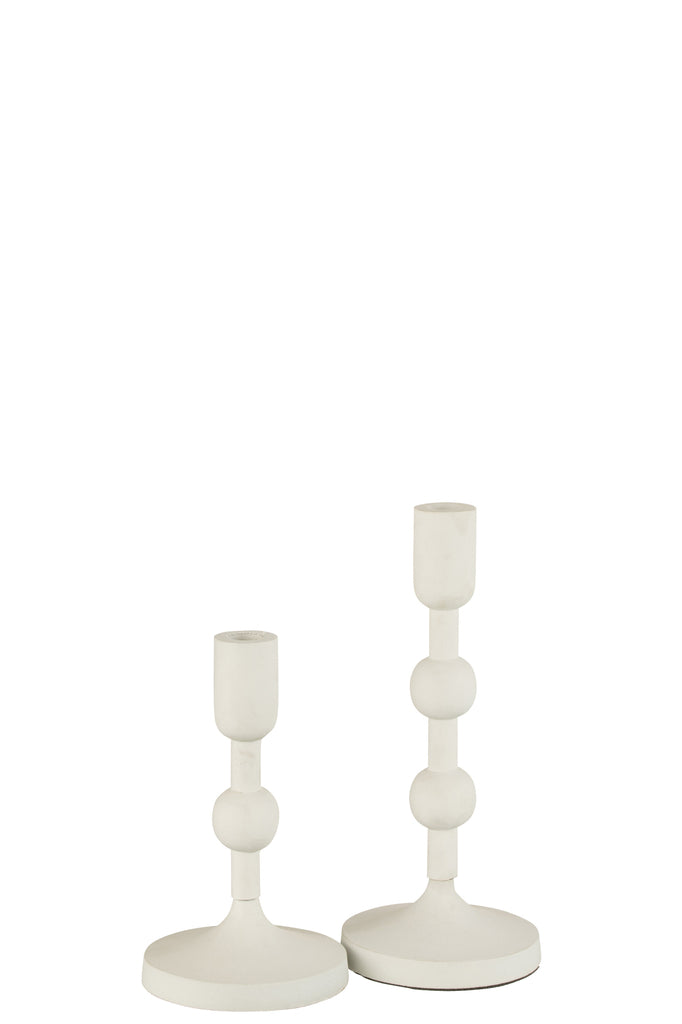 Candleholder Balls Aluminium White Large