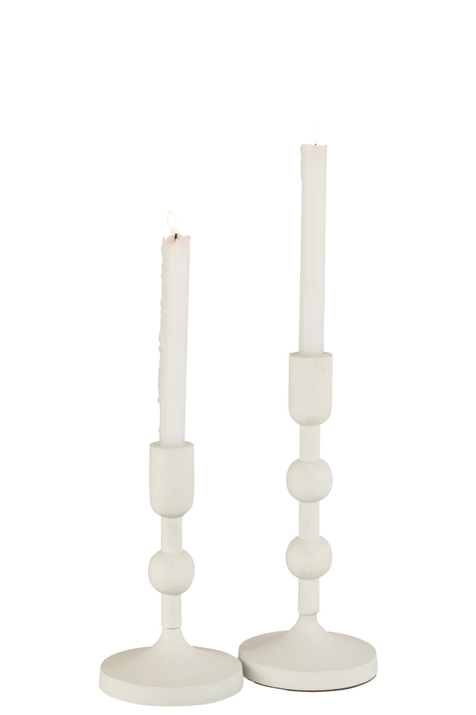 Candleholder Balls Aluminium White Large