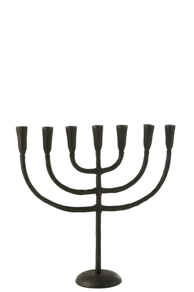 Candleholder Menorah Aluminium Black