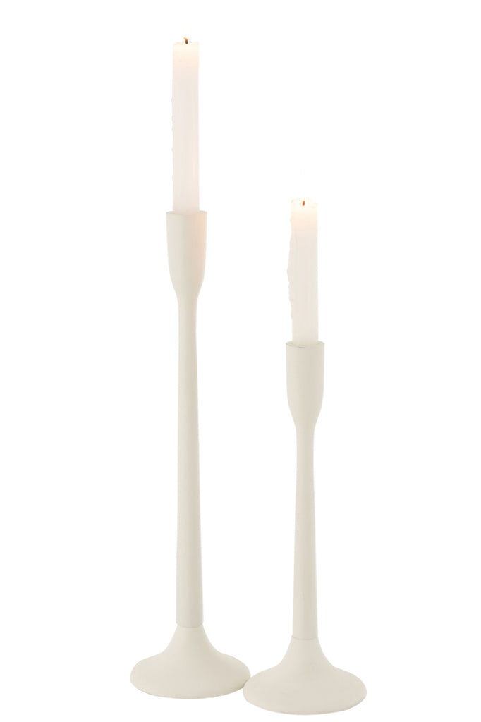 Candleholder Metal Matte White Large