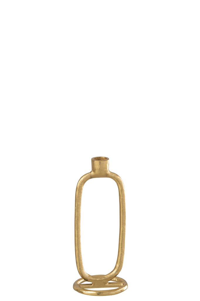 Candleholder Oval Aluminium Gold