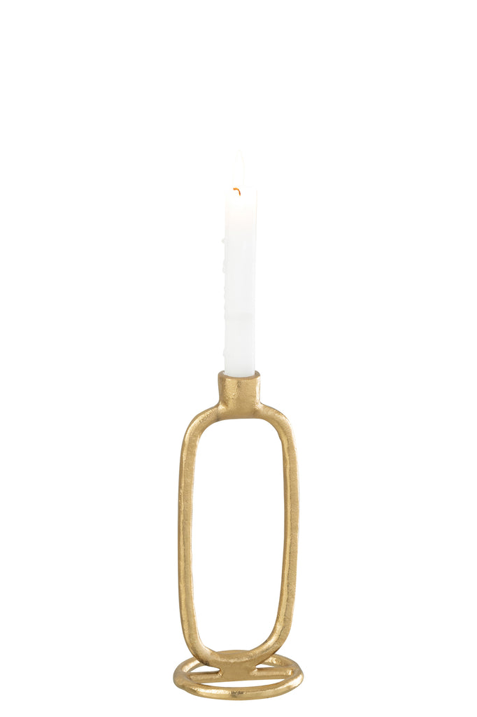 Candleholder Oval Aluminium Gold