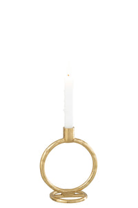 Candleholder Ring Aluminium Gold Large