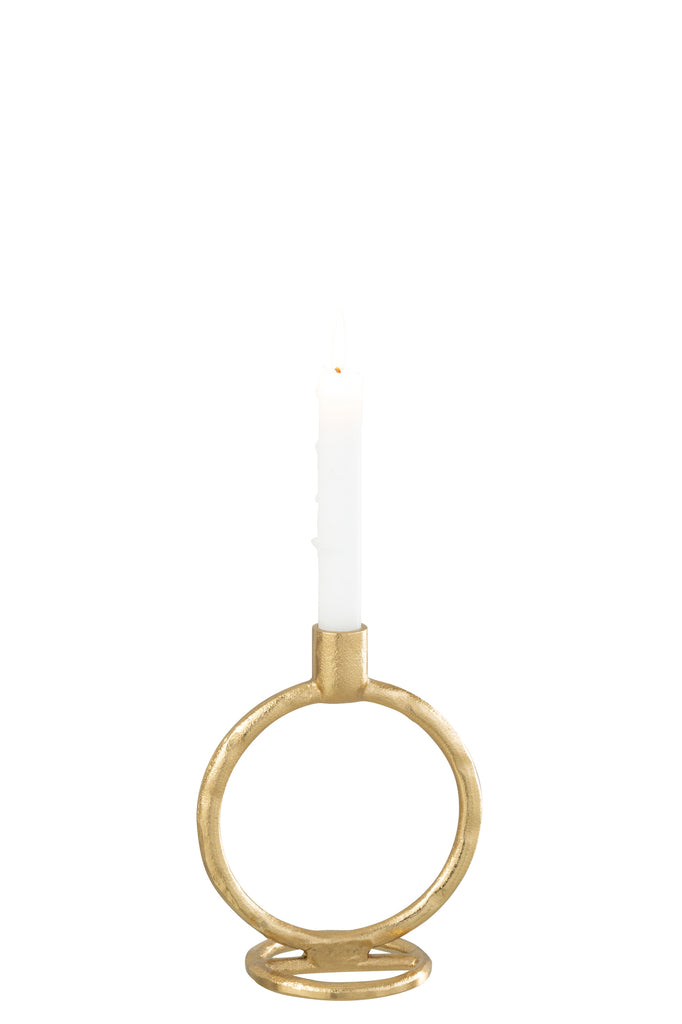 Candleholder Ring Aluminium Gold Large