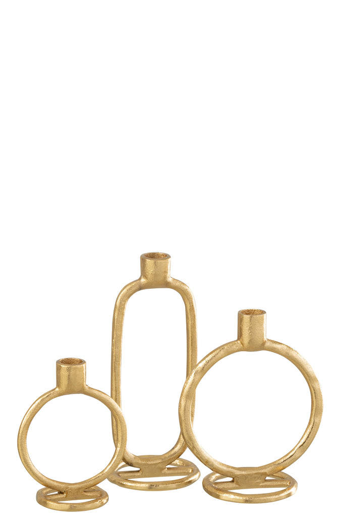 Candleholder Ring Aluminium Gold Large