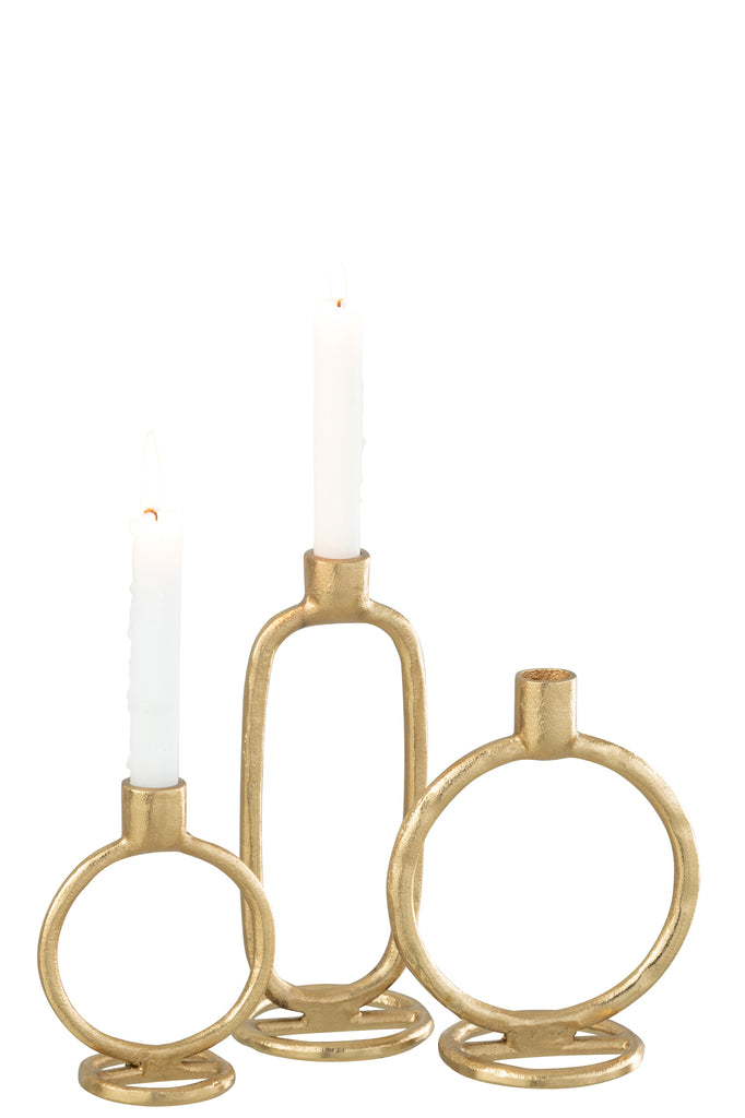 Candleholder Ring Aluminium Gold Large