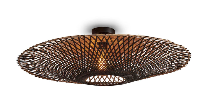 Ceiling lamp Kalimantan bamboo dia.87x20cm natural/black - L