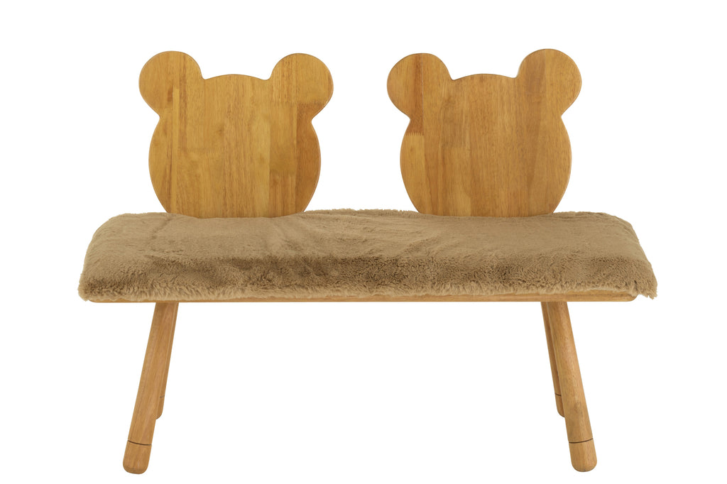 Chair Child Bear 2 People Wood Natural