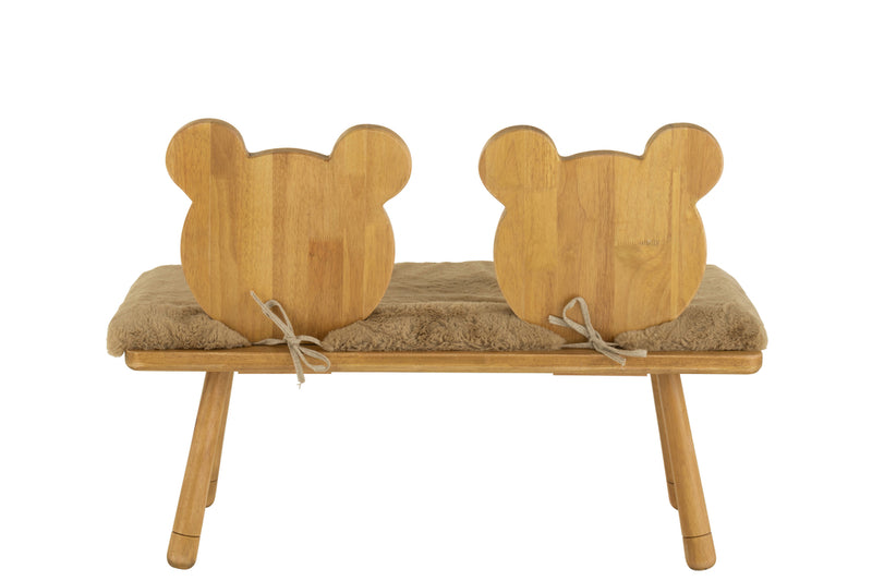 Chair Child Bear 2 People Wood Natural