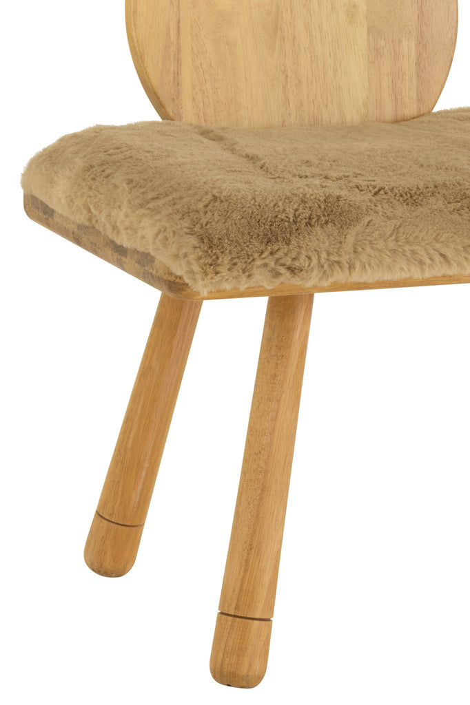 Chair Child Bear 2 People Wood Natural