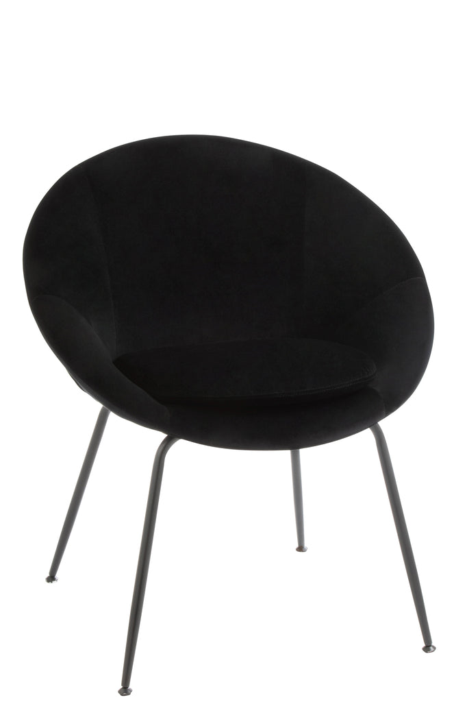 Chair Round Metal/Textile Black