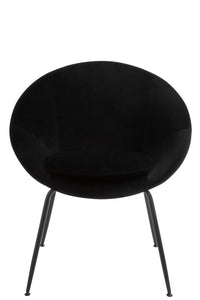 Chair Round Metal/Textile Black