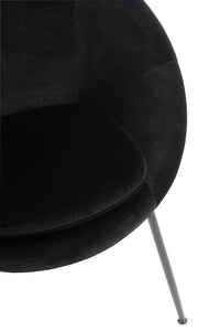 Chair Round Metal/Textile Black