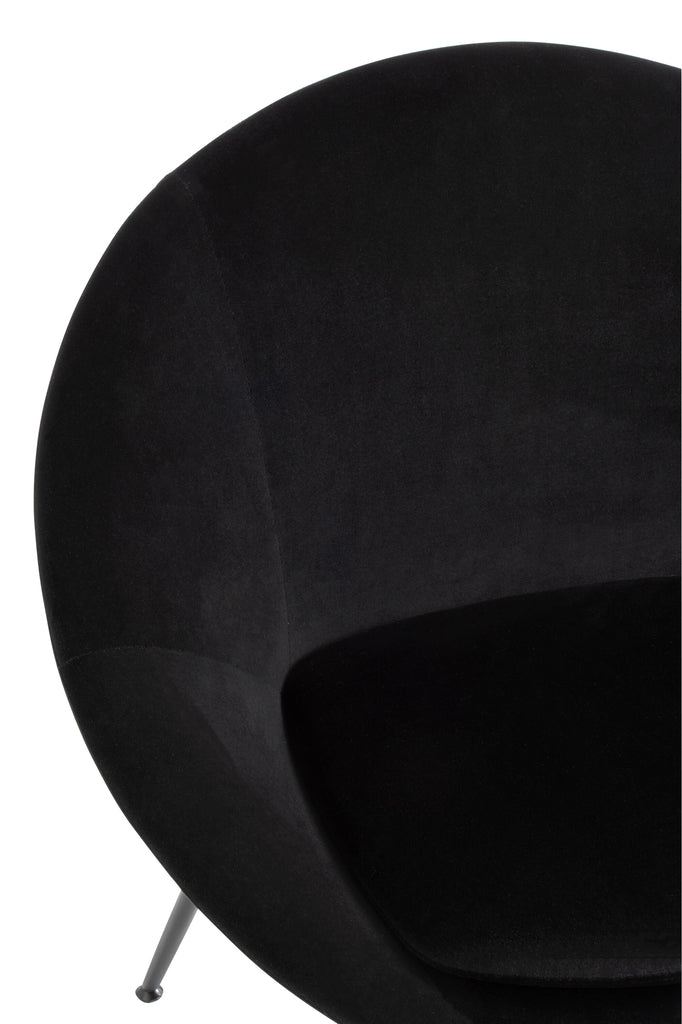 Chair Round Metal/Textile Black