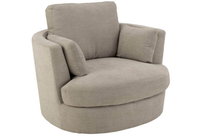 Chair Swivel Wood/Textile Grey