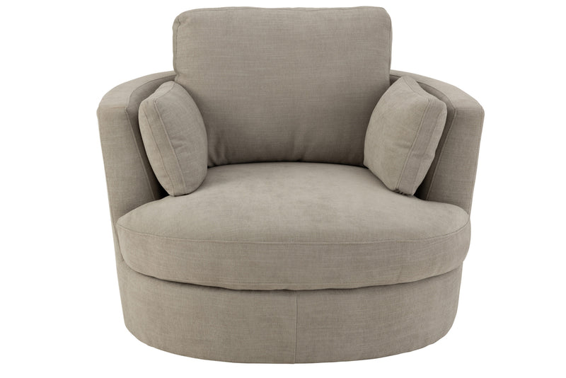 Chair Swivel Wood/Textile Grey