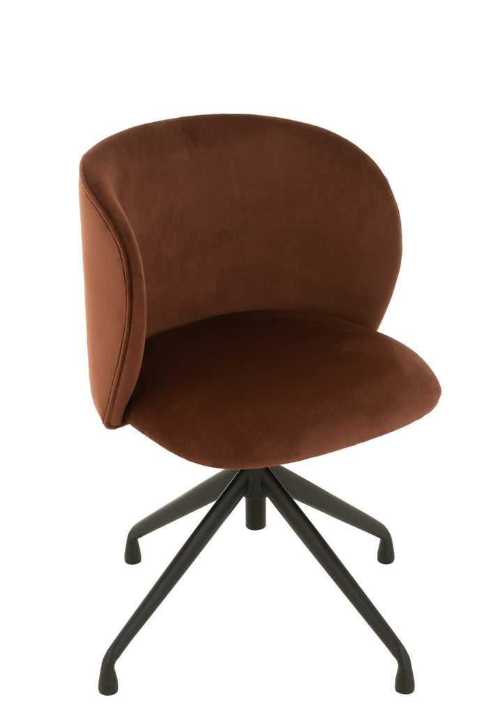 Chair Turn/Up/Down Velvet Dark Brown