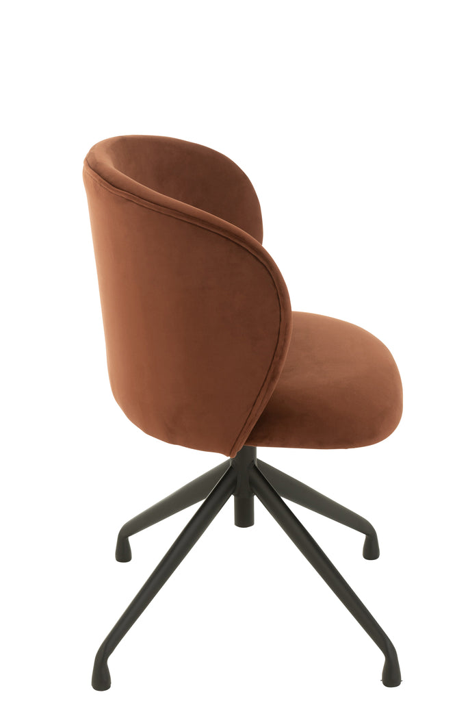 Chair Turn/Up/Down Velvet Dark Brown