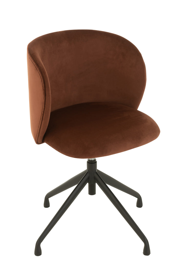 Chair Turn/Up/Down Velvet Dark Brown