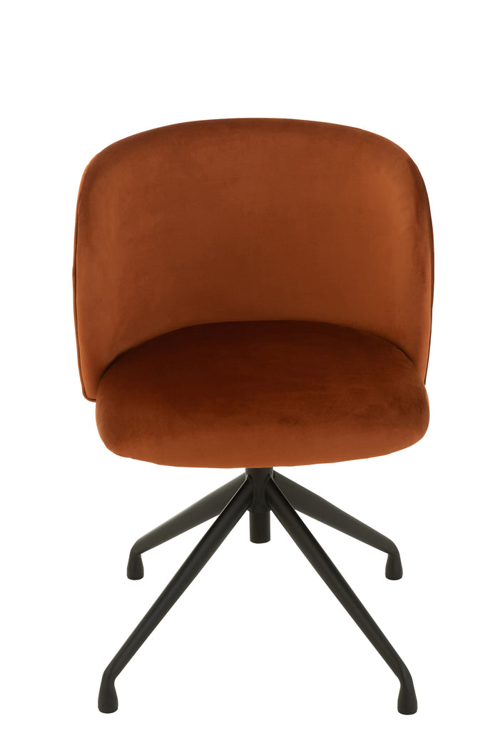 Chair Turn/Up/Down Velvet Dark Orange