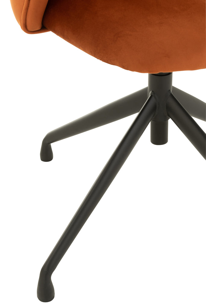 Chair Turn/Up/Down Velvet Dark Orange