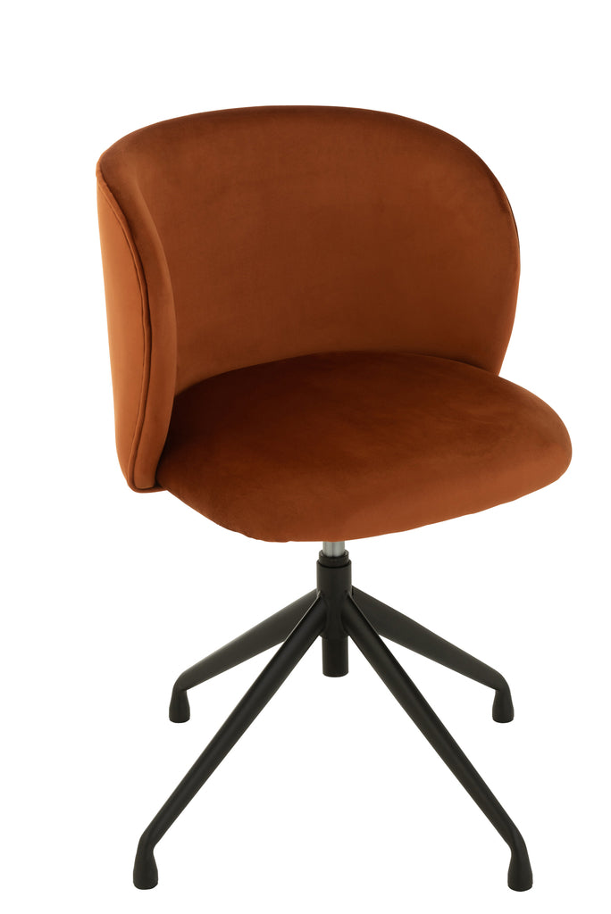 Chair Turn/Up/Down Velvet Dark Orange